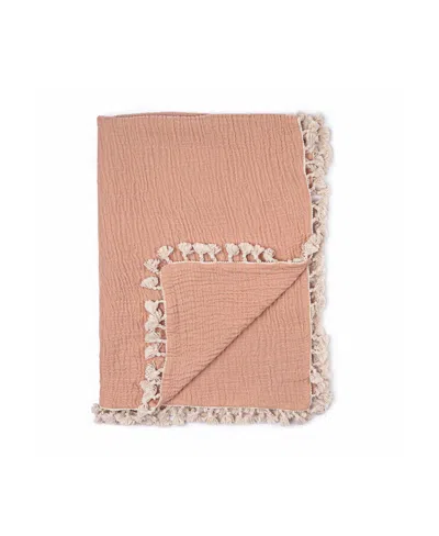 Crane Baby Baby Girls 6 Layer Muslin Blanket In Copper