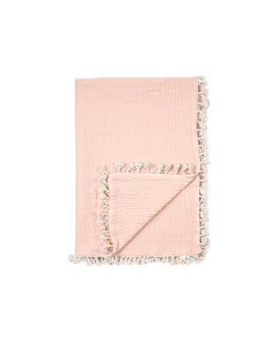 Crane Baby Baby Girls 6 Layer Muslin Blanket In Pink
