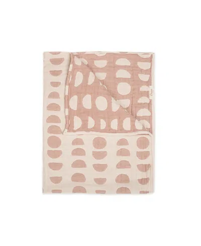 Crane Baby Baby Girls Jacquard Blanket Copper Moon Phase In Tan