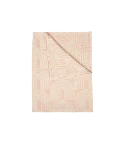 Crane Baby Baby Girls Jacquard Blanket Rainbow In Tan