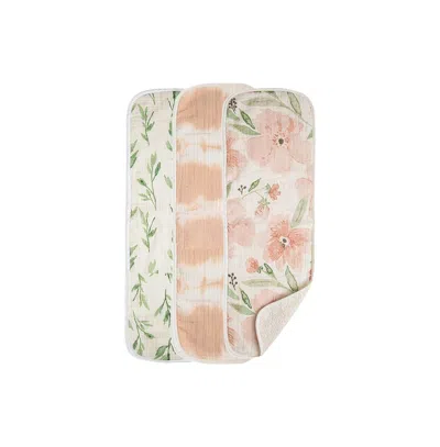 Crane Baby Baby Girls Parker Burp Cloths, Pack Of 3 In Pink,white