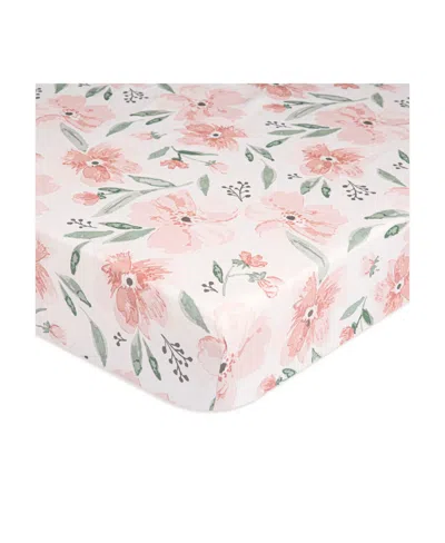 Crane Baby Baby Girls Parker Cotton Floral Crib Sheet In White