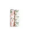 Crane Baby Baby Girls Parker Swaddle Wraps, Pack Of 2 In Multi