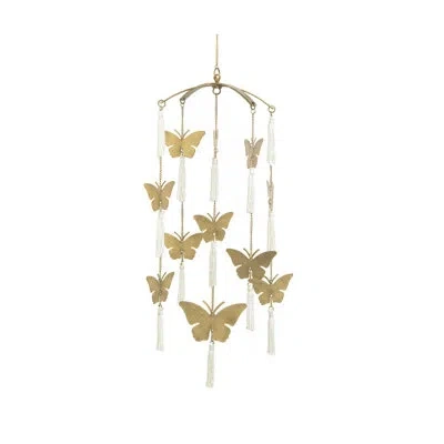 Crane Baby Butterfly Ceiling Hanging Nursery Decor In White;gold