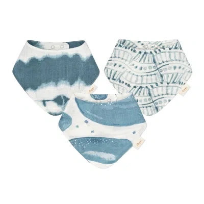 Crane Baby Caspian  Nautical 3pc. Bib Set In Blue