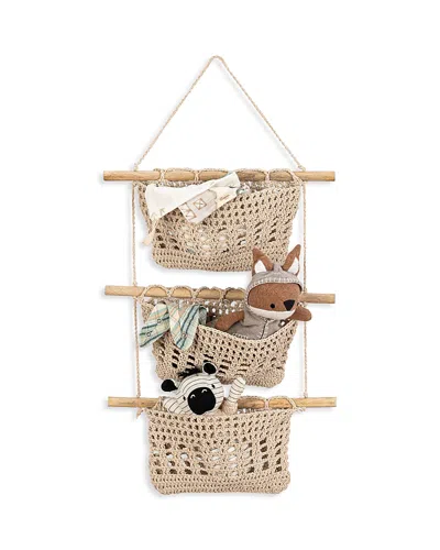 Crane Baby Charlie Farmhouse 3 Tier Toy Hanging Wall Storage In Nude