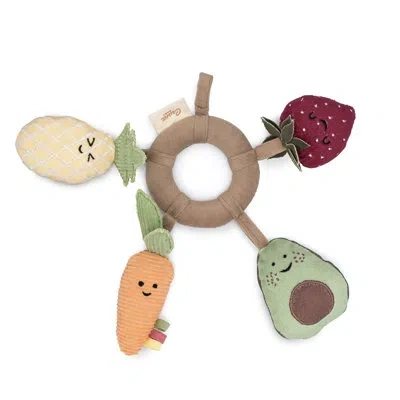 Crane Baby Clementine Fruits & Veggies Soft Plush Activity Ring In Multi