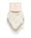Crane Baby Cotton 3-pc. Bunny Bib Set In White