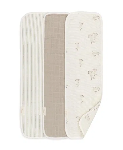 Crane Baby Babies' Cotton 3-pc. Bunny Burp Cloth Set In White