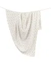 Crane Baby Cotton Poppy Single Swaddle In White