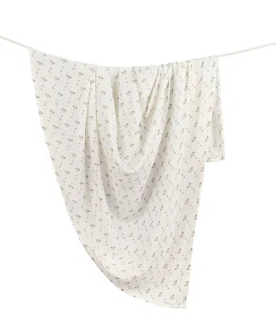 Crane Baby Babies' Cotton Poppy Single Swaddle In White