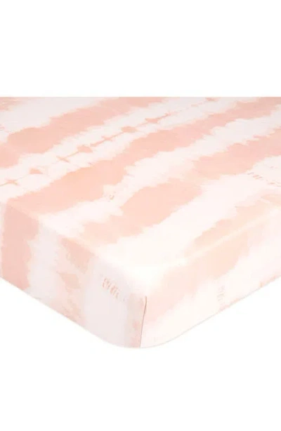 Crane Baby Cotton Sateen Fitted Crib Sheet In Pink/white