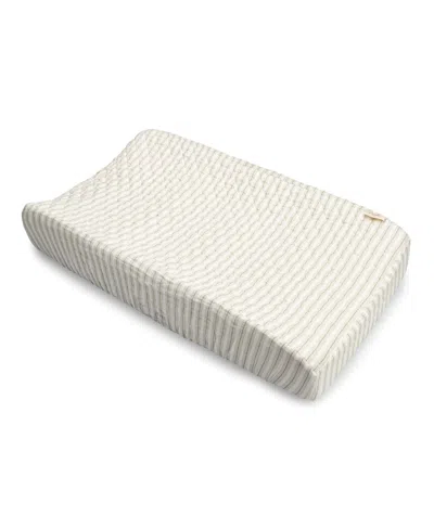 Crane Baby Babies' Cotton Stripe Change Pad Cover In White