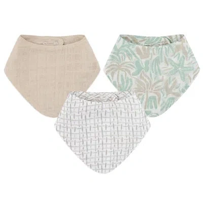 Crane Baby Cove 3-pc. Muslin Bib Set (beach Life) In Blue
