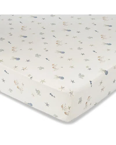 Crane Baby Cove Fitted Crib Sheet In Sea Life