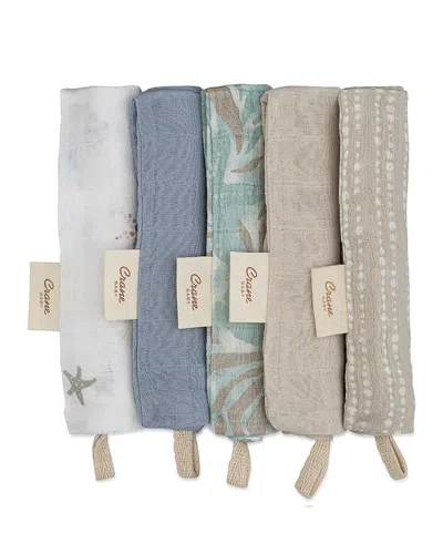 Crane Baby Cove Sea Life Washcloths, 5 Pack In Multi