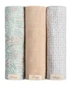 Crane Baby 3-pack Assorted Cotton Swaddle Blankets In Beach Life