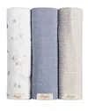 Crane Baby Cove 3-pack Assorted Cotton Swaddle Blankets In Sea Life