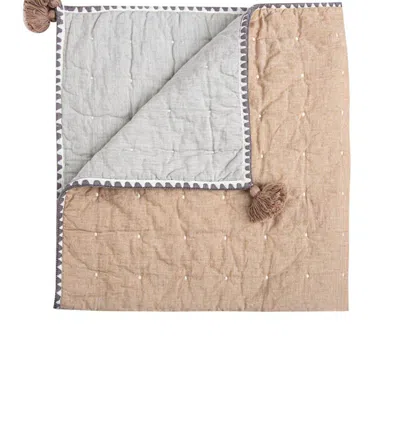 Crane Baby Ezra Copper Quilted Blanket In Brown