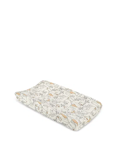 Crane Baby Ezra Quilted Change Pad Cover - Woodland In Gray