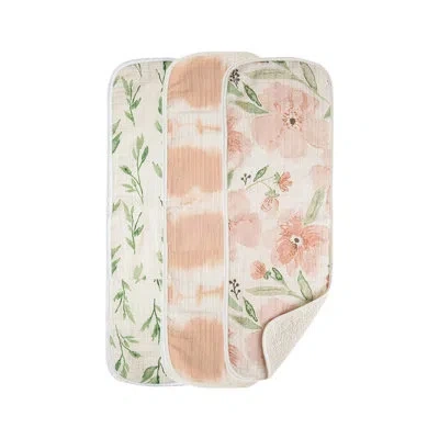 Crane Baby Floral Burp Cloth Set - Parker Collection In Green