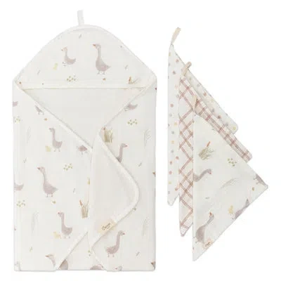 Crane Baby Goose Bath Time Set In Beige