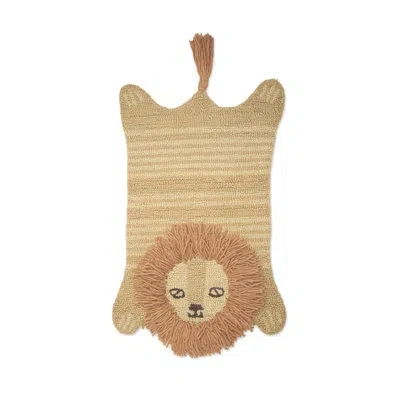 Crane Baby Handmade Lion 2' X 3' Cotton Area Rug For Baby Nursery Or Kid's Room In Brown;beige