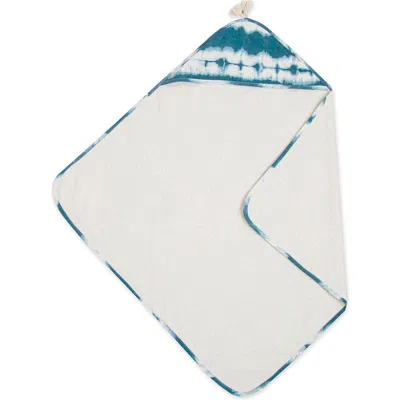 Crane Baby Hooded Cotton Baby Towel In Blue/ White