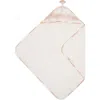 Crane Baby Hooded Cotton Baby Towel In Pink/ White