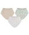 Crane Baby Infants Cove Beach Life Muslin Bib, 3-pc. Set In Tan