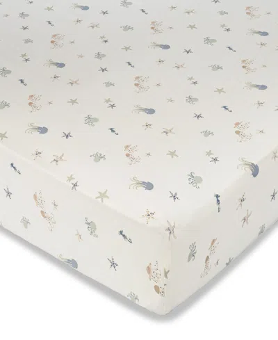 Crane Baby Babies' Infants Cove Sea Life Fitted Crib Sheet In Tan