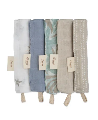 Crane Baby Babies' Infants Cove Sea Life Wash Cloths, 5-piece Set In Multi