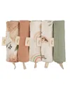 Crane Baby Infants Parker Pink Floral Wash Cloth, 5-pc. Set In Beige