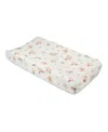 Crane Baby Infants Parker Quilted Butterfly Change Pad Cover In Beige