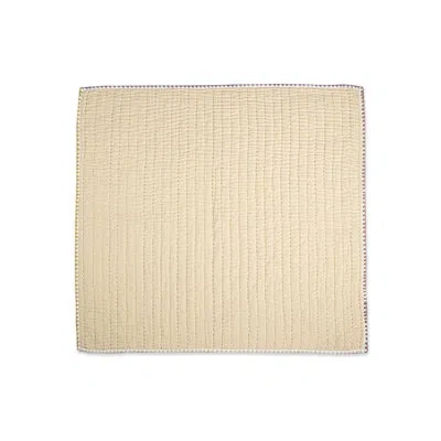 Crane Baby Kendi Beige Kendi 100% Cotton Baby Blanket Quilt By  In Brown;white