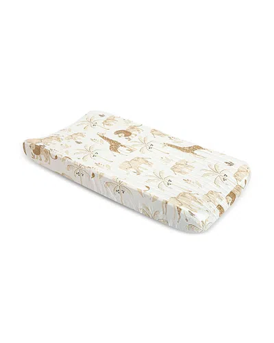 Crane Baby Kendi Quilted Change Pad Cover - Safari In Brown