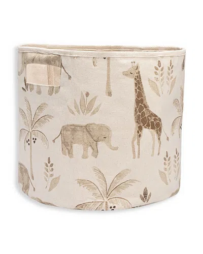 Crane Baby Kendi Safari Print Storage Bin In Brown