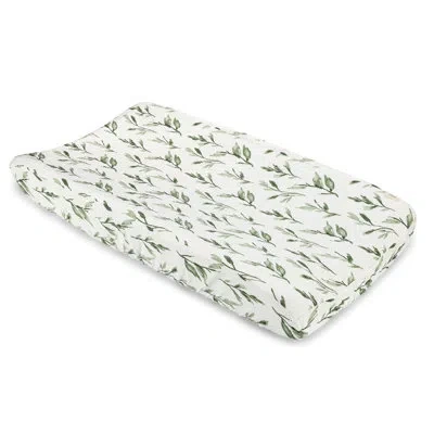 Crane Baby Leafy Floral Change Pad Cover, Fits Standard Size, 32" L, Gender Neutral,  In Green