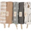 Crane Baby Kids'  Parker 5-pack Assorted Cotton Muslin Washcloths In Beige Multi