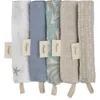 Crane Baby Kids'  Parker 5-pack Assorted Cotton Muslin Washcloths In Blue
