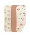 Crane Baby Parker Burp Cloth Rainbow/butterfly 3-piece Set In Beige