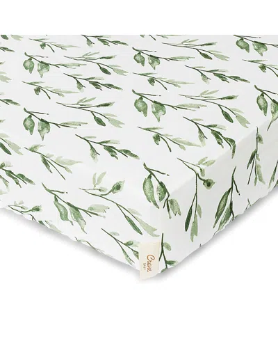 Crane Baby Parker Crib Fitted Sheet In Leaf