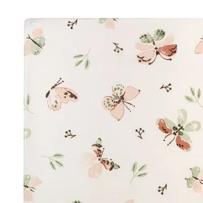 Crane Baby Parker Fitted Crib Sheet (butterfly) In White;pink