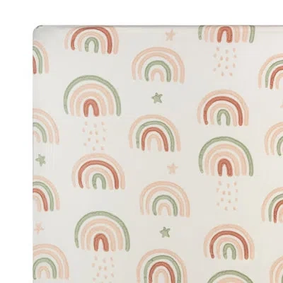 Crane Baby Parker Fitted Crib Sheet (rainbow) In White;pink