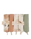 Crane Baby Parker Floral Baby Washcloths, 5 Pack In Beige
