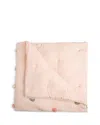 Crane Baby Pompom Cotton Muslin Baby Blanket In Pink