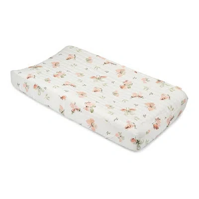 Crane Baby Parker Quilted Change Pad Cover (butterfly) In White