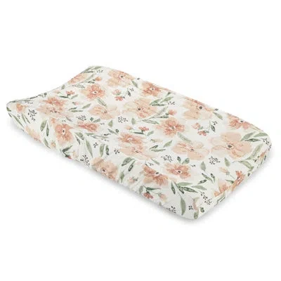Crane Baby Pink Floral Nursery Change Pad Cover, Soft And Durable, Fits Standard Size, 32" L,