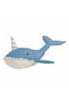 Crane Baby Plush Cotton Stuffed Animal In Blue/ White