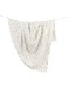 Crane Baby Poppy Single Swaddle Blanket In White